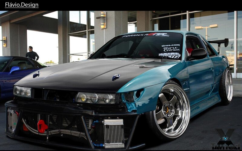 Tuned Blue Sports Car