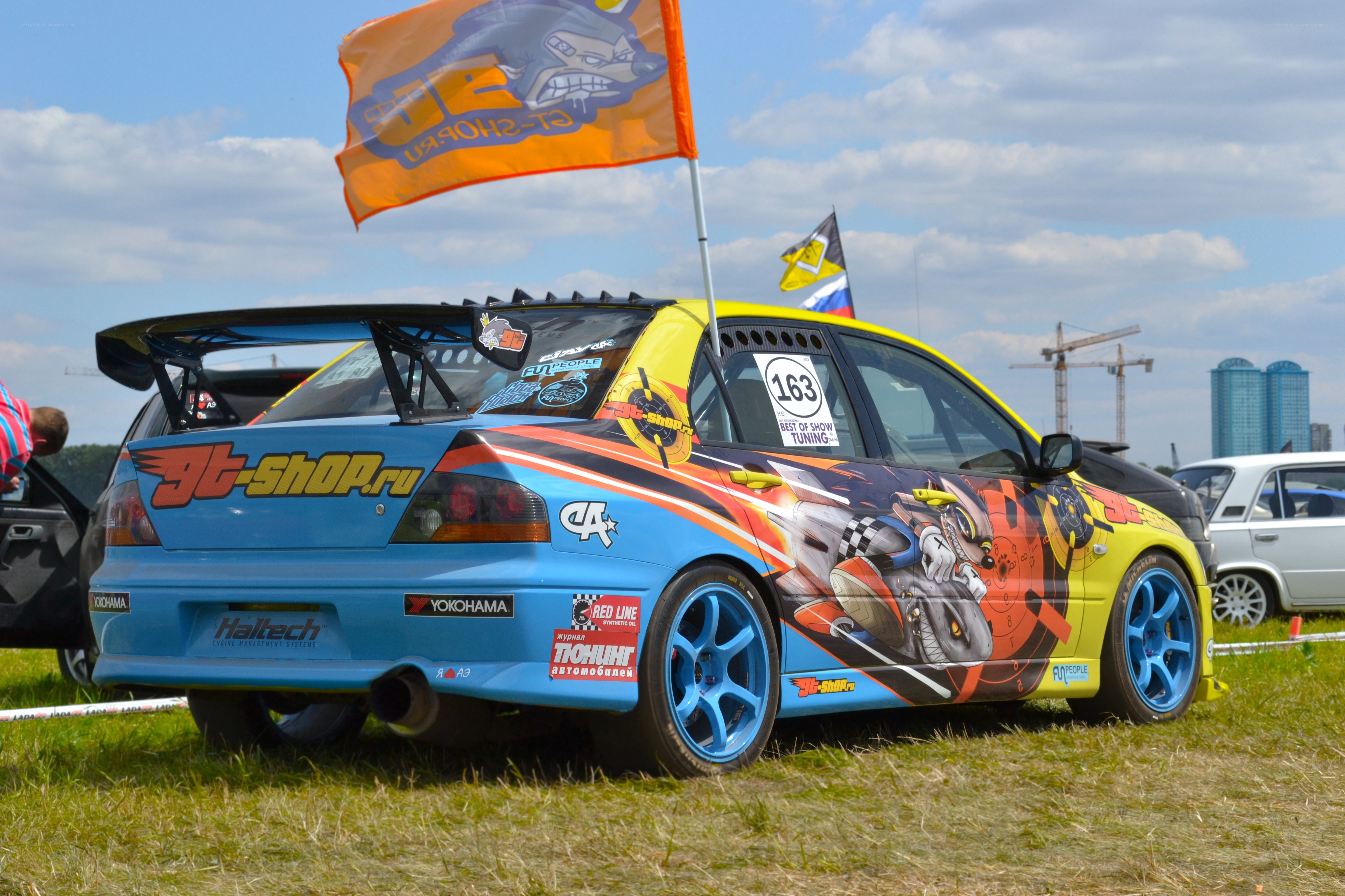tuned car at outdoor show