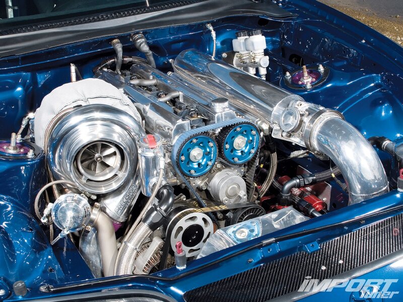 Tuned Car Engine — Blue