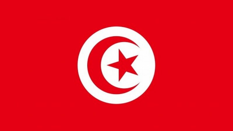 Tunisian Flag — Red, Neutral, Vector Art