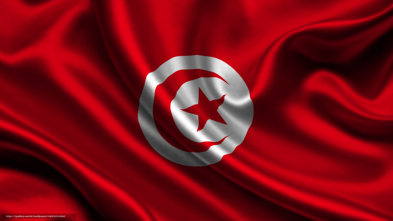 Tunisian Flag — Red, Patriotic, Photograph