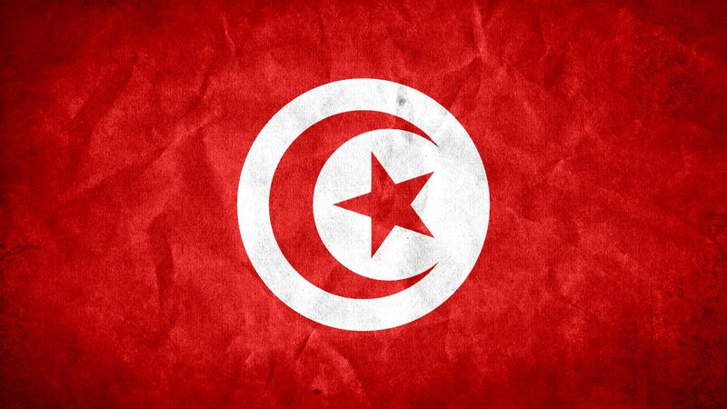 Tunisian flag with textured background