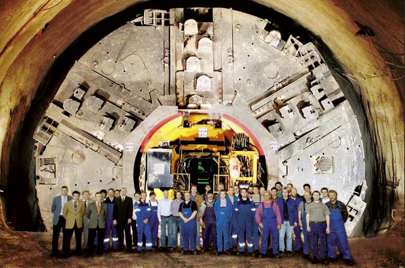 Tunnel boring machine team photo