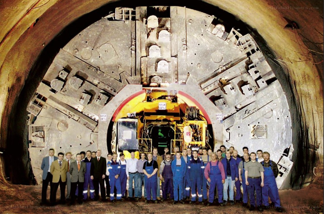Tunnel boring machine team photo
