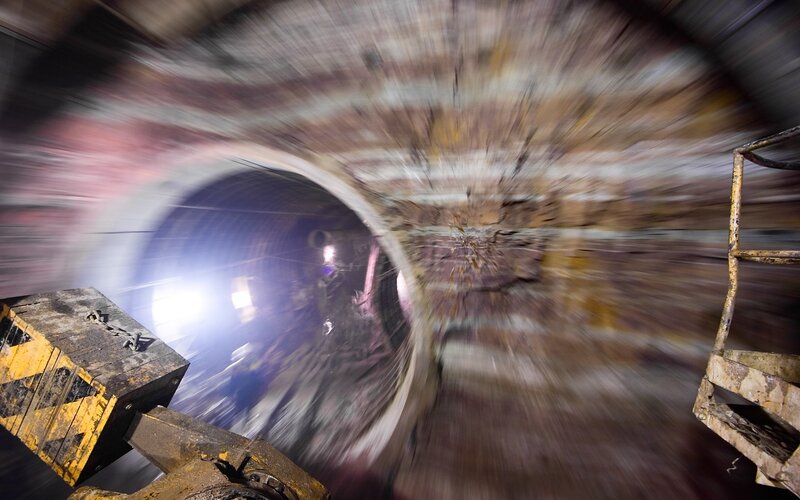 Tunnel construction in progress