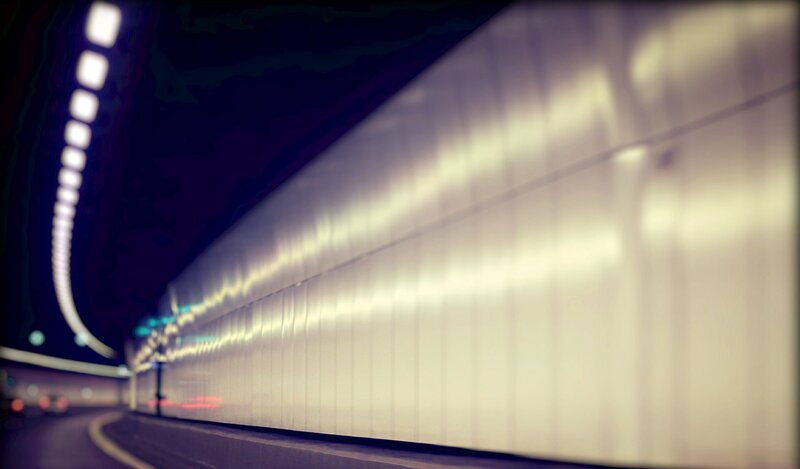 tunnel interior with lights
