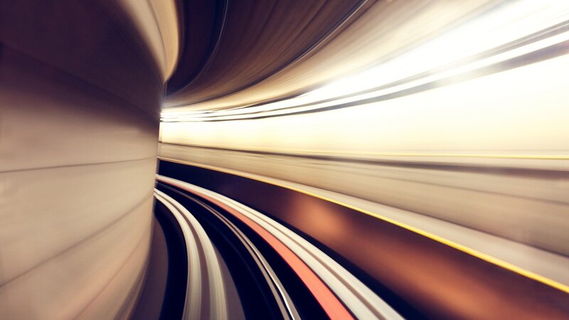 Tunnel Light Streaks — White