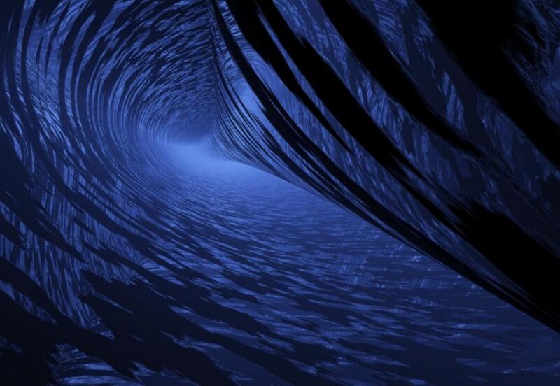 tunnel of blue waves