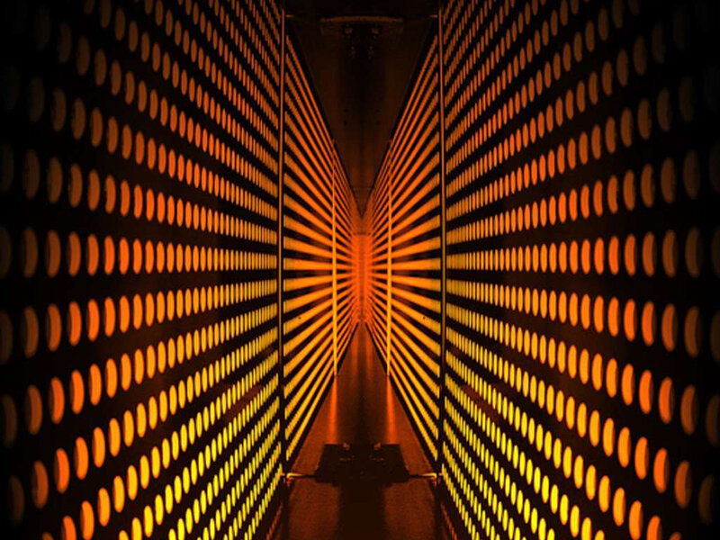 tunnel of glowing lights