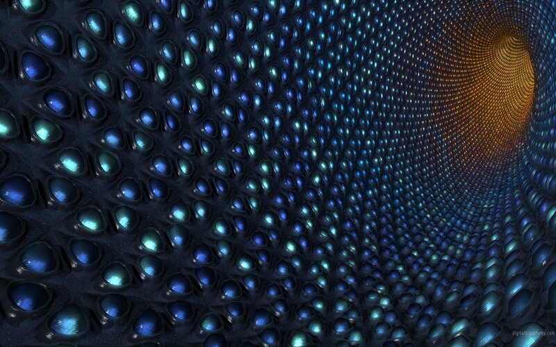 tunnel of glowing orbs