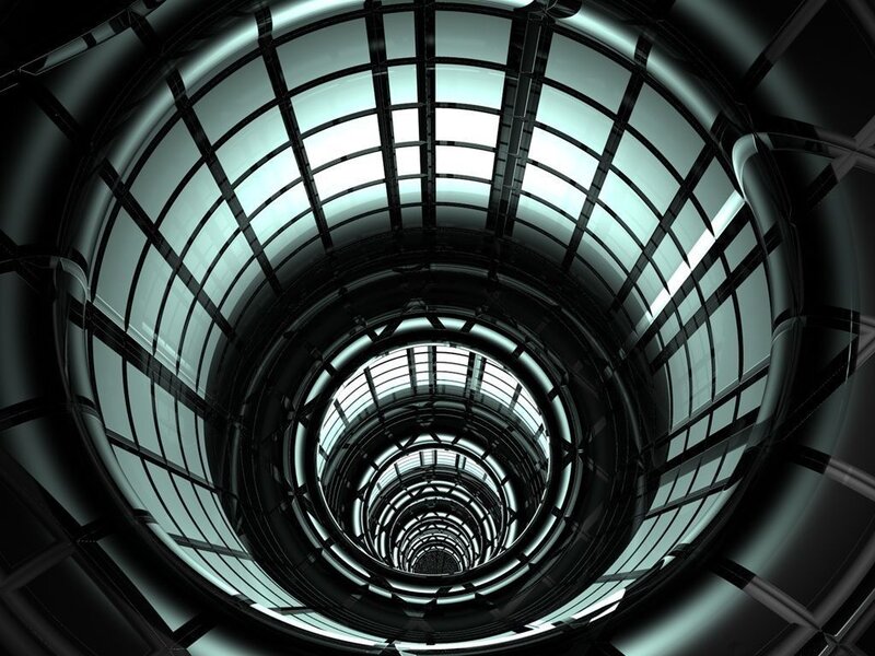 tunnel of light and glass