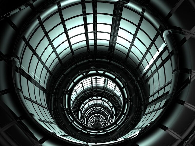tunnel of light and glass