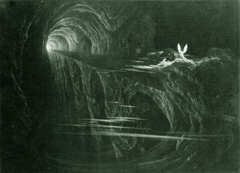 tunnel of light with angel