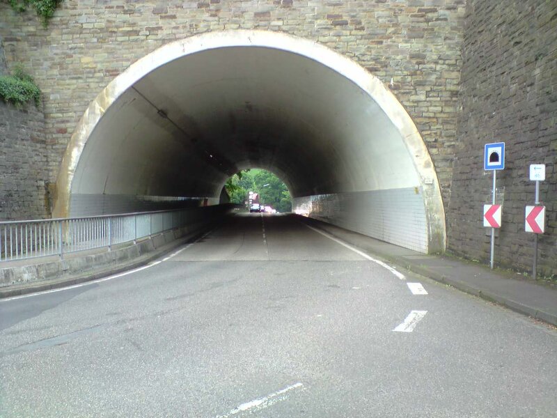 tunnel under stone wall