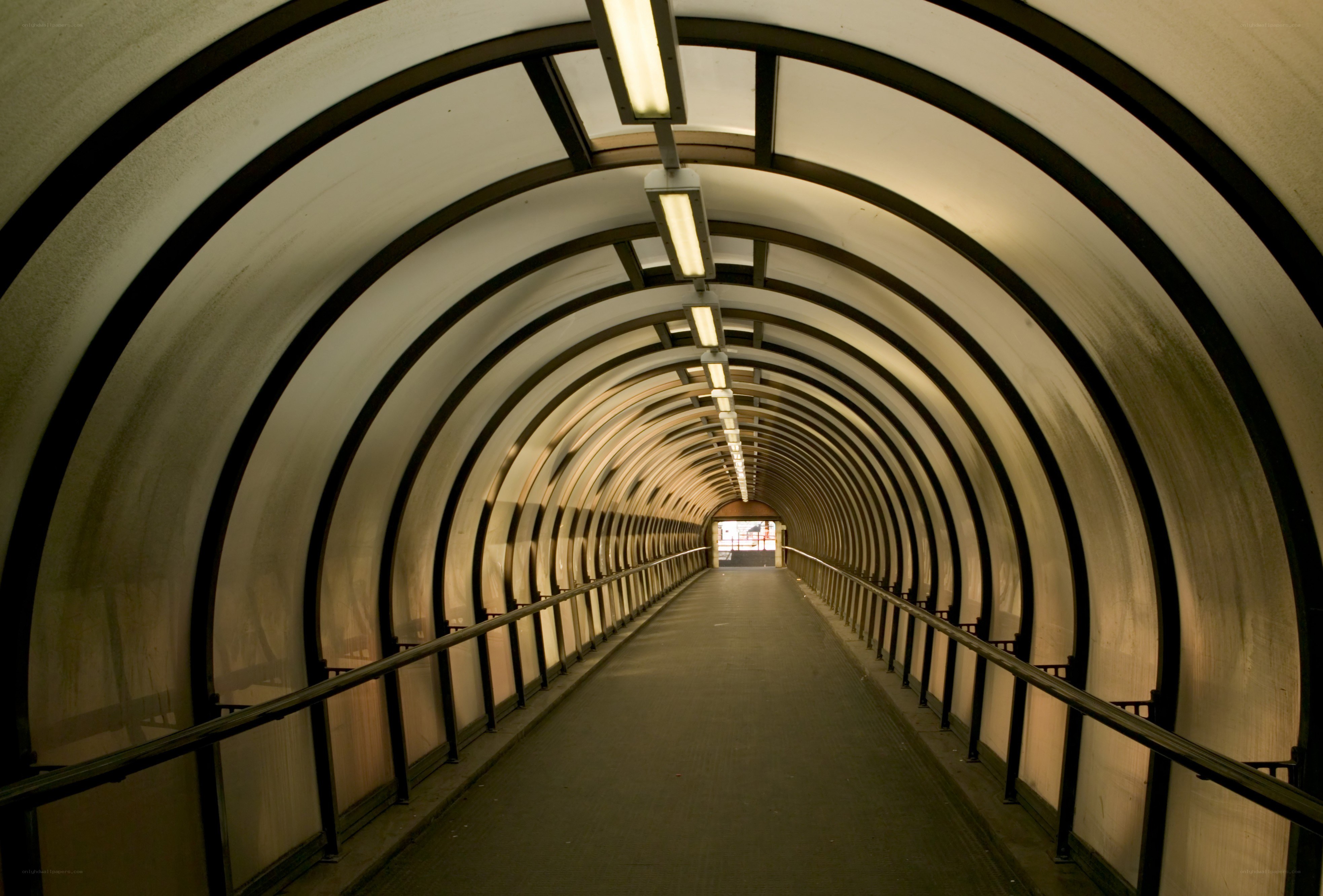 tunnel walkway with arches