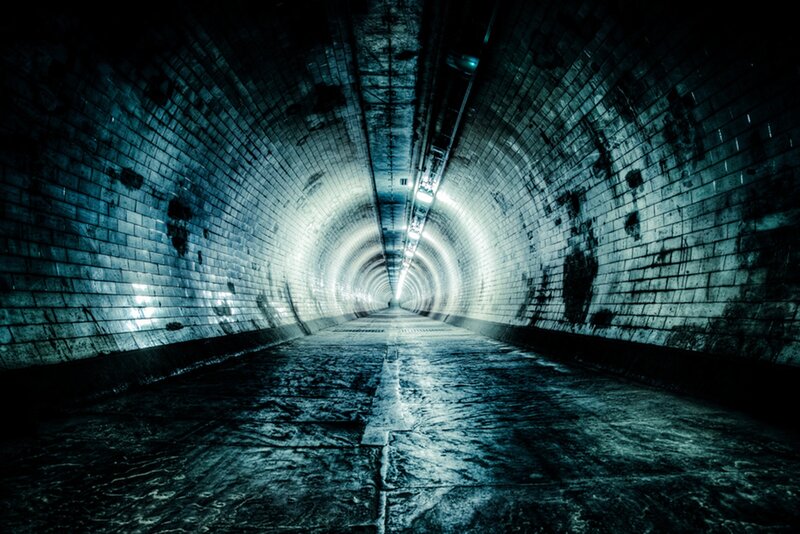 Tunnel with Brick Walls