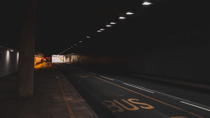 Tunnel with Bus Stop