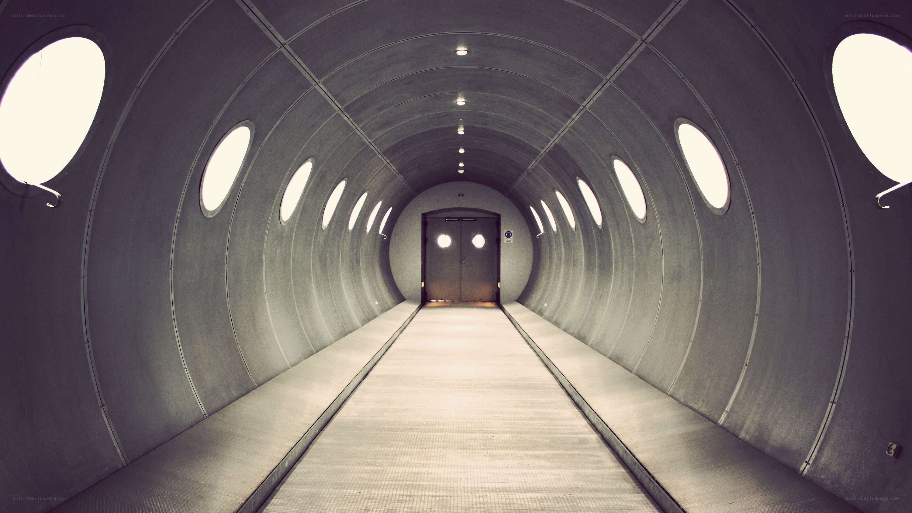 tunnel with circular windows