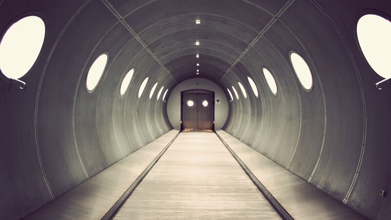 Tunnel with Circular Windows — Gray