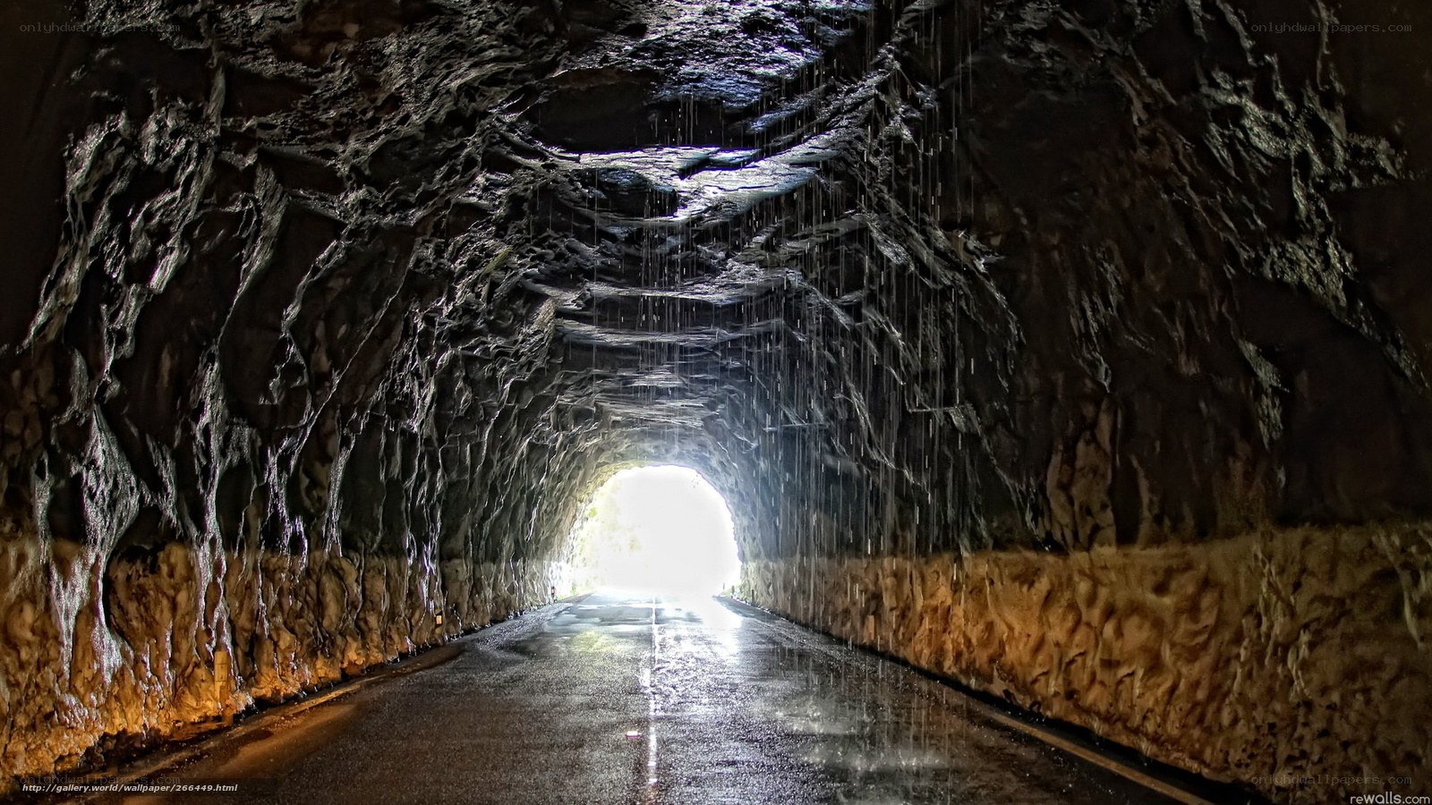 tunnel with dripping water