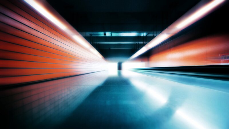 Tunnel with Light Streaks