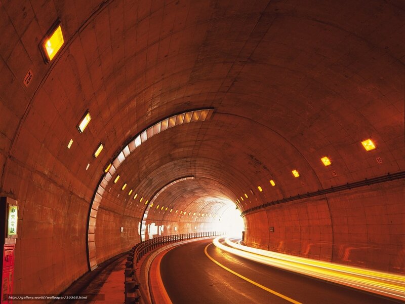 tunnel with light trails