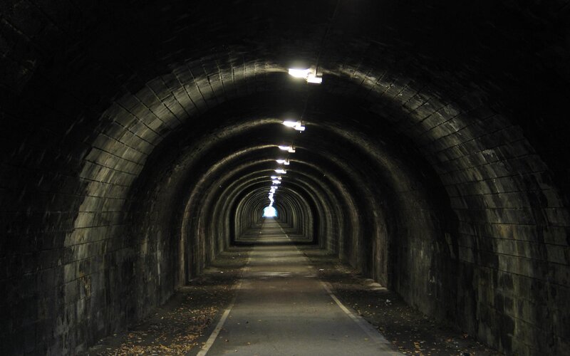 Tunnel with Lights — Black, Dark