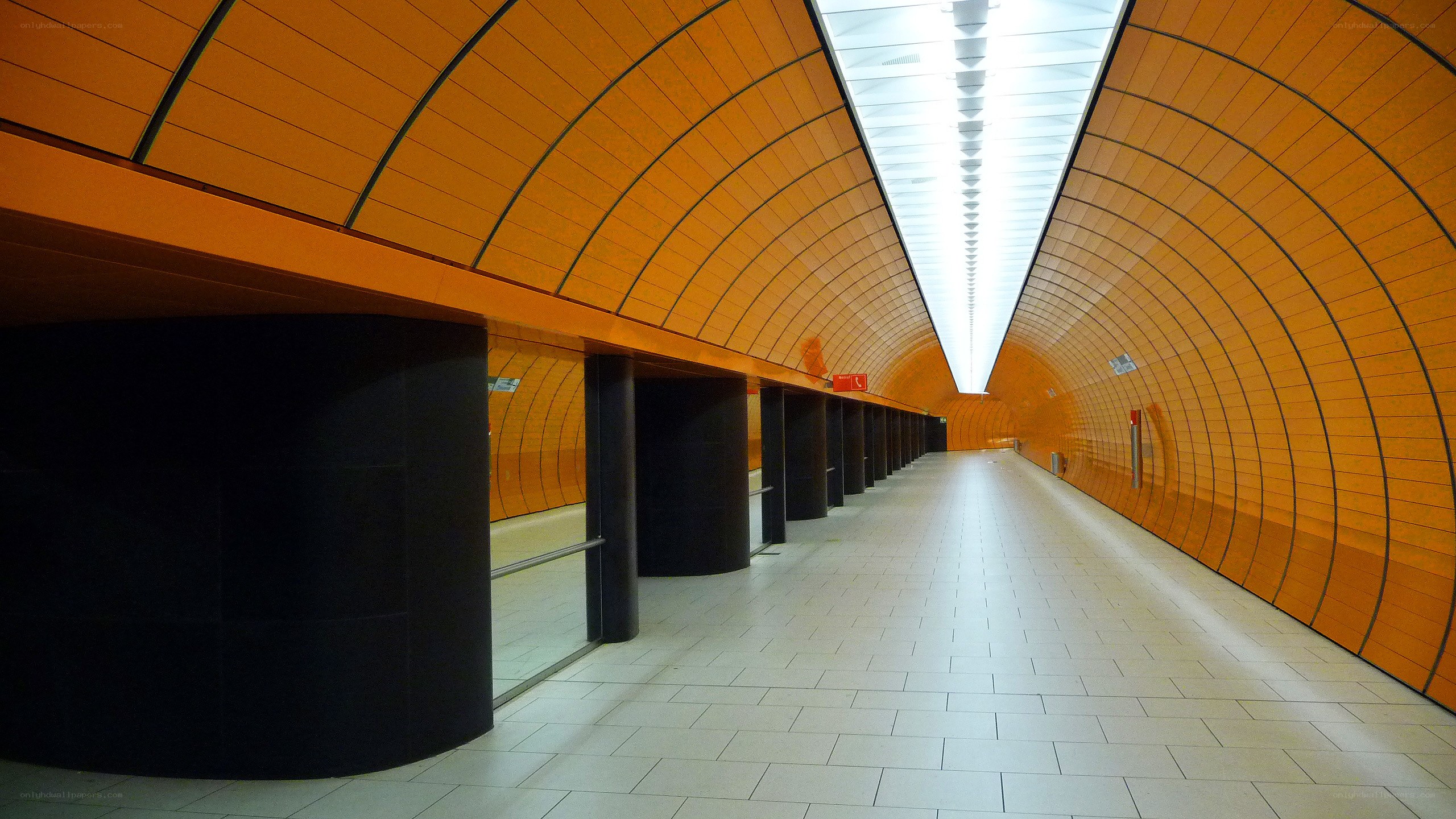 tunnel with orange walls