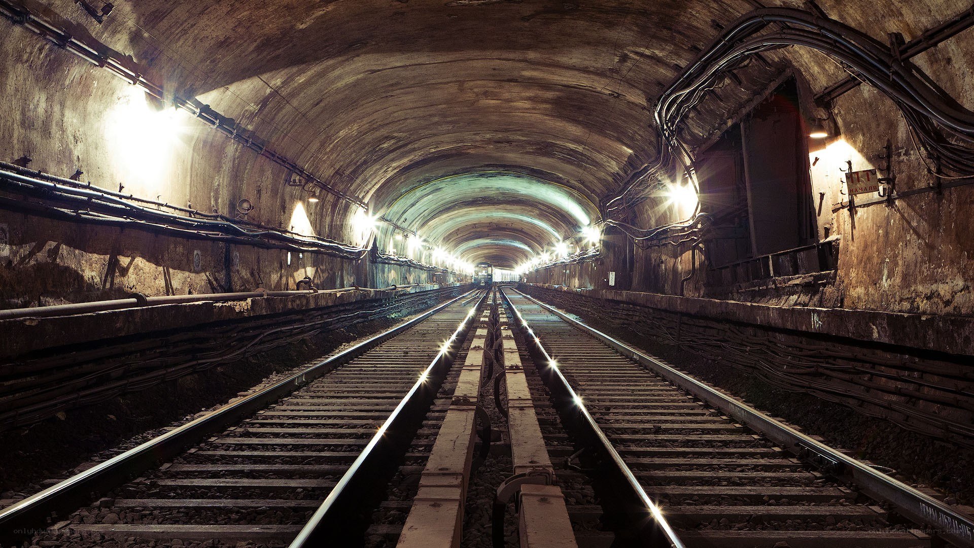 tunnel with railway tracks