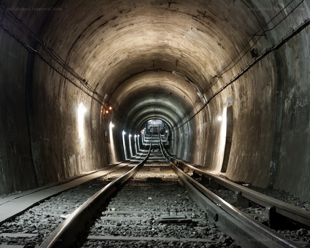 tunnel with railway tracks