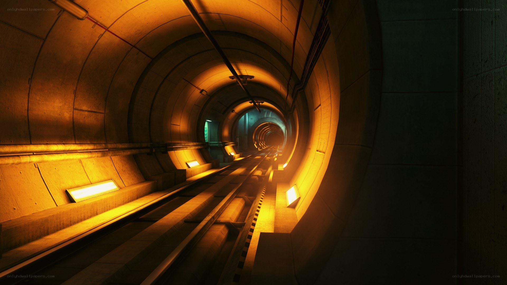 tunnel with railway tracks