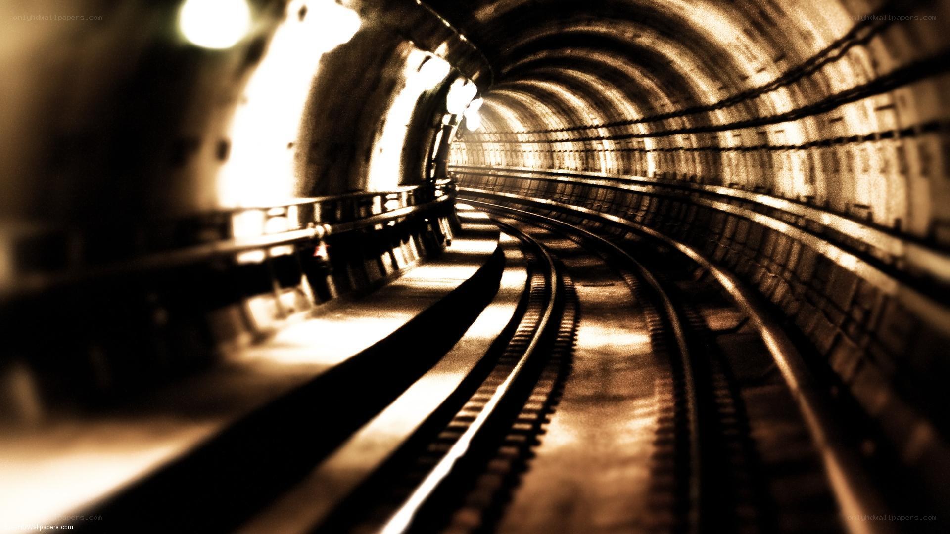 tunnel with railway tracks