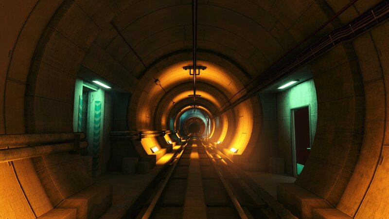 Tunnel with Tracks — Orange