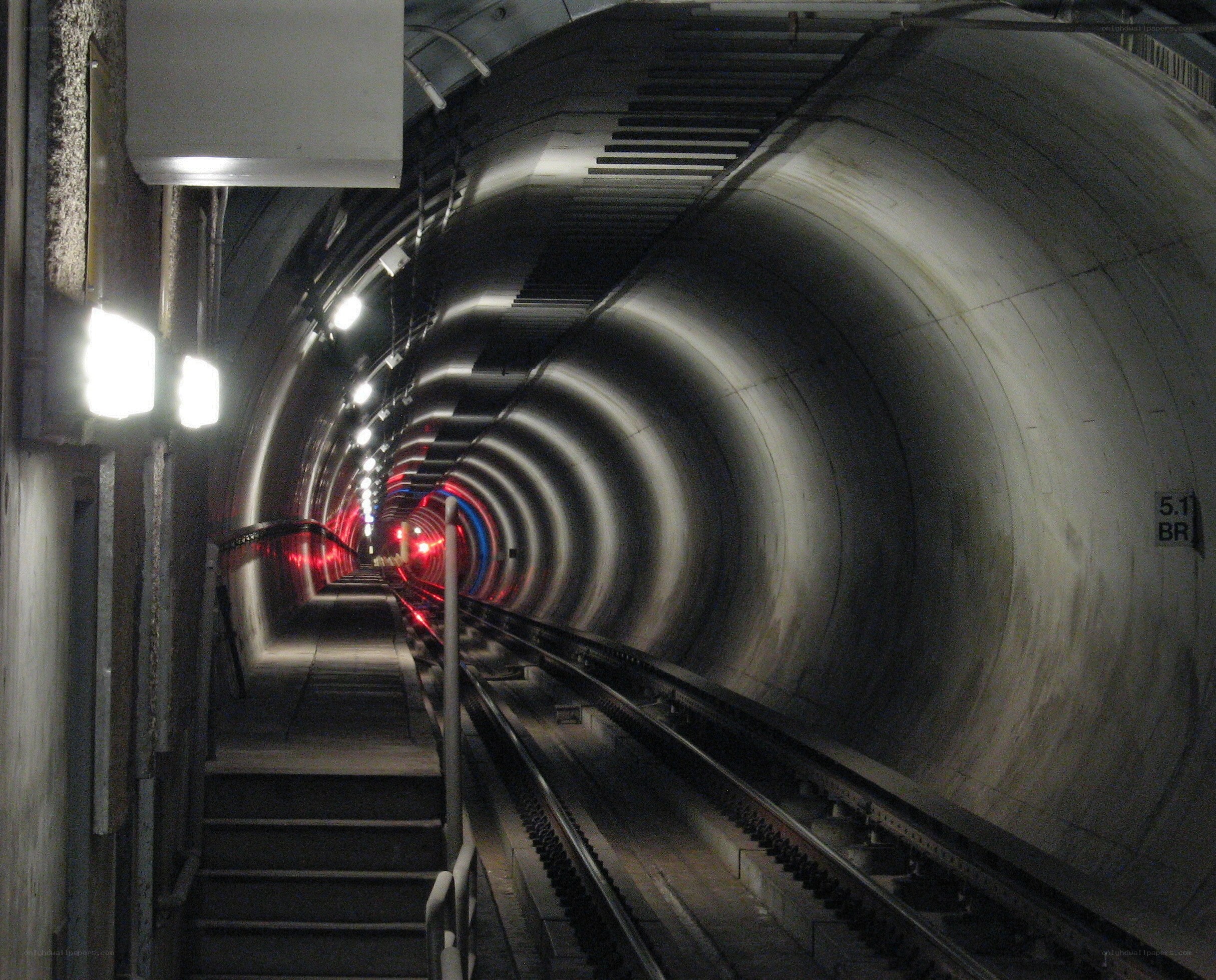 tunnel with train tracks