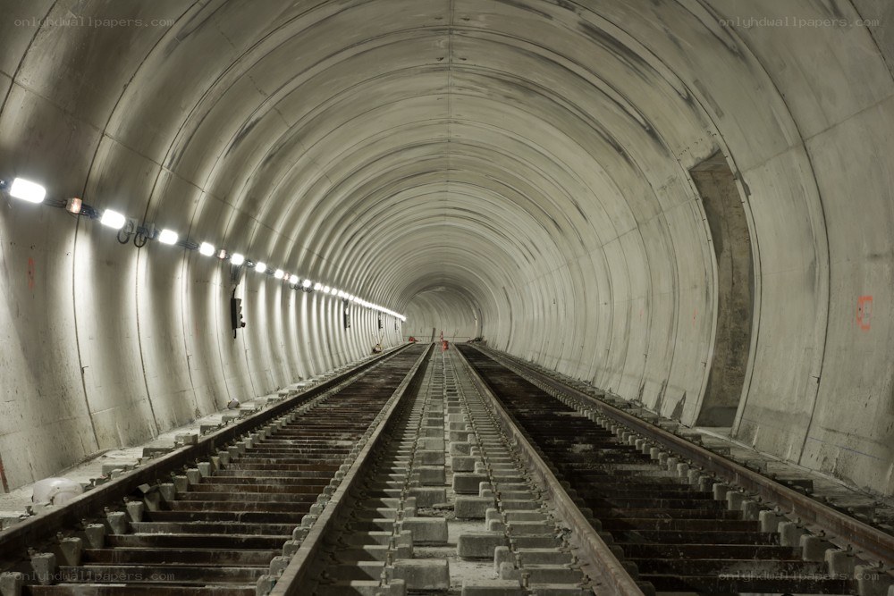 tunnel with train tracks