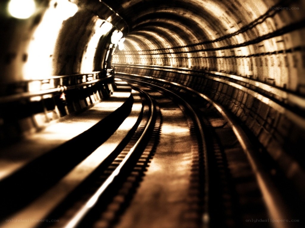 tunnel with train tracks