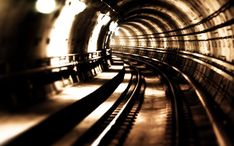 tunnel with train tracks