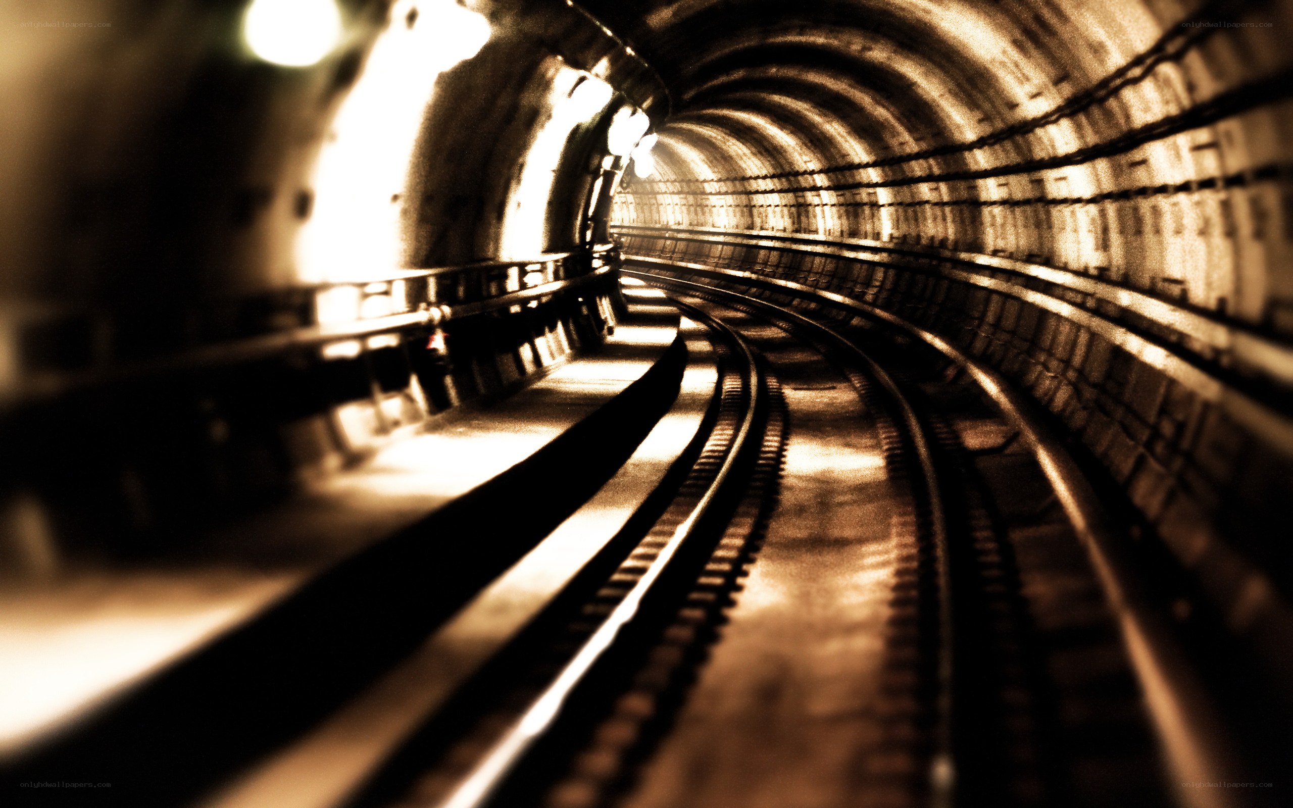 tunnel with train tracks