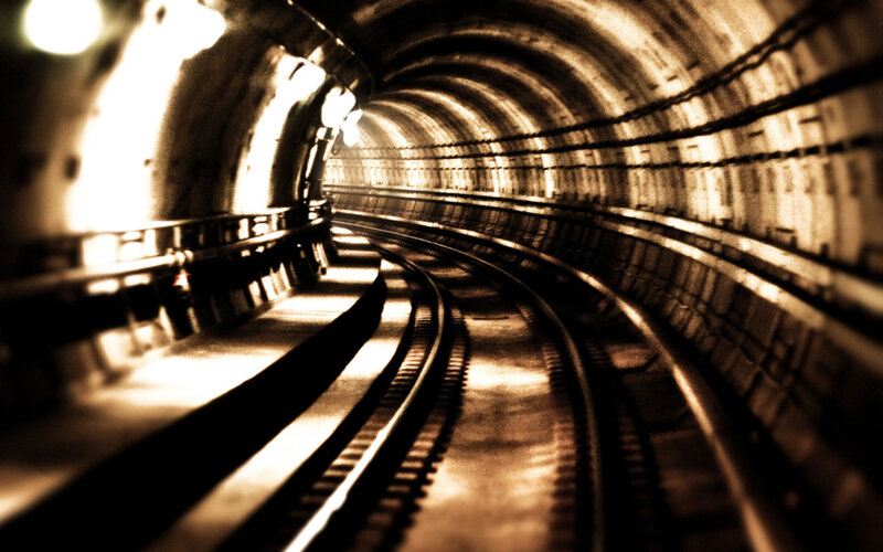 tunnel with train tracks