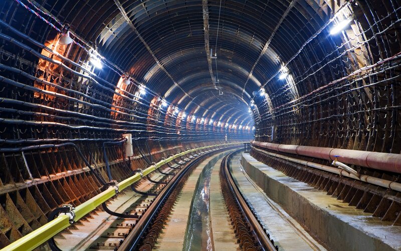 Tunnel with Train Tracks — Black