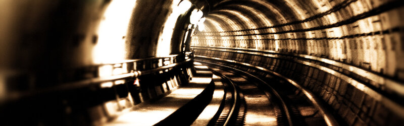 Tunnel with Train Tracks — Brown, Dramatic