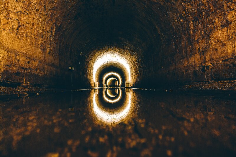 Tunnel with Water Reflection