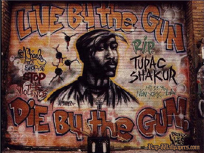Tupac Shakur graffiti mural