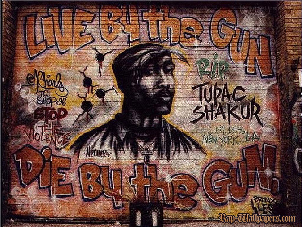 Tupac Shakur graffiti mural