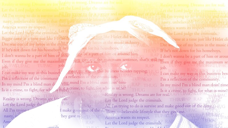 Tupac Shakur lyrics collage