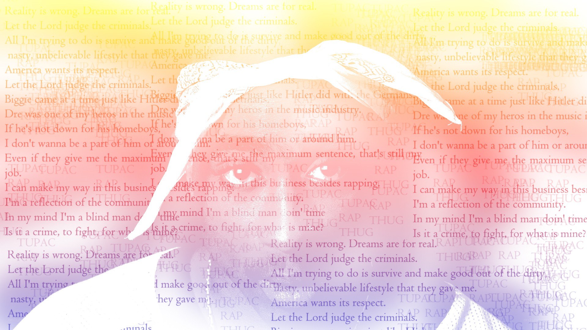 Tupac Shakur lyrics collage