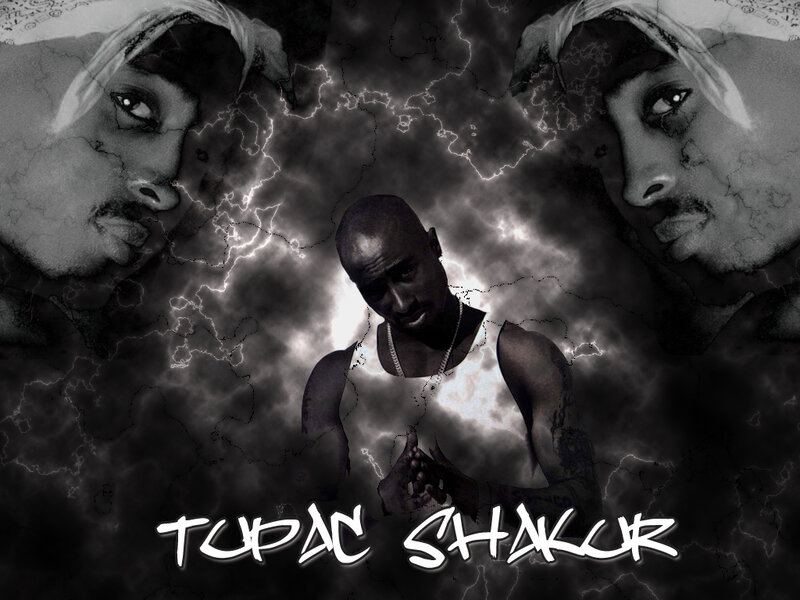 Tupac Shakur Portrait — Black, Dramatic, Digital Art