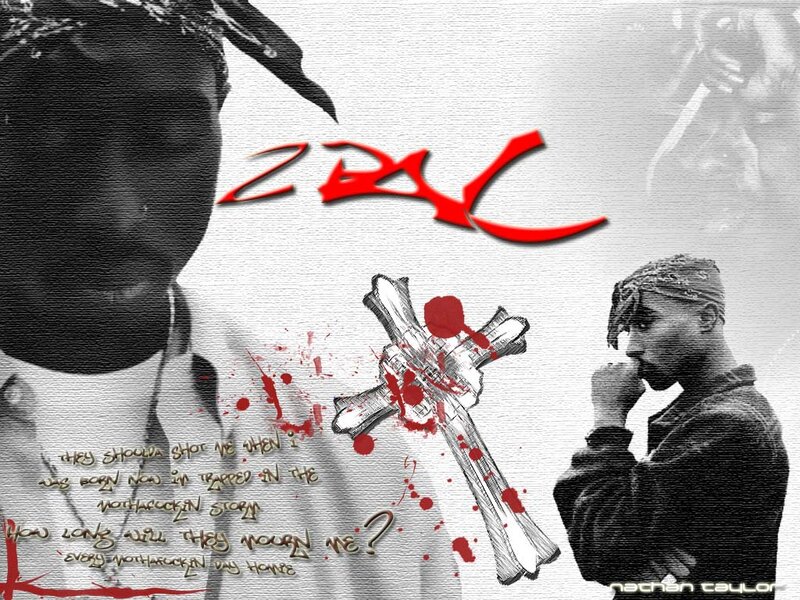 Tupac Shakur Portrait — Black, Dramatic