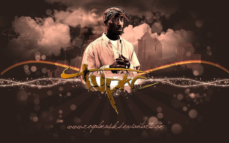 Tupac Shakur Portrait — Brown, Dramatic