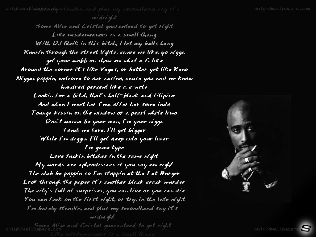 Tupac Shakur with lyrics